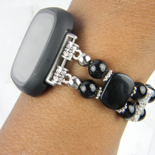 Load image into Gallery viewer, Black Onyx and Obsidian Watch band for FitBit Versa 2, Versa 3 & 4 Smartwatch