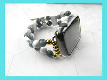 Load image into Gallery viewer, Watch band for Apple Watch, White and Gray Howlite