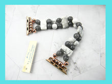 Load image into Gallery viewer, Watch band for Apple Watch, White and Gray Howlite