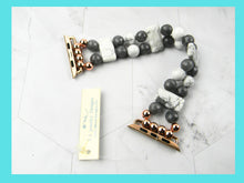 Load image into Gallery viewer, Watch band for Apple Watch, White and Gray Howlite