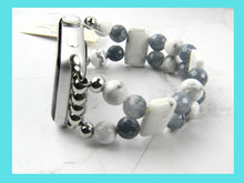 Load image into Gallery viewer, Watch band for Apple Watch, White and Gray Howlite