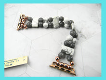 Load image into Gallery viewer, Watch band for Apple Watch, White and Gray Howlite