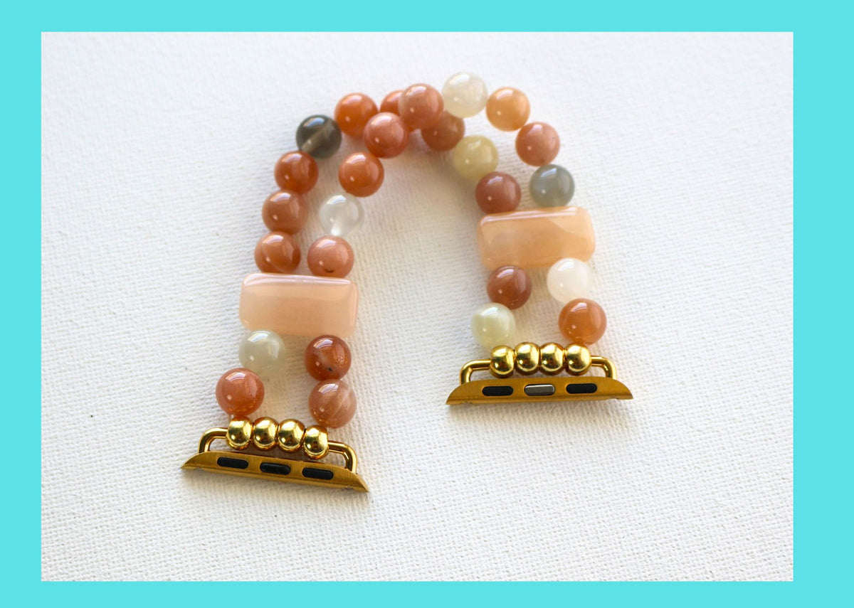 Moonstone and Aventurine Gemstone Bracelet Watch Band for Apple Watch
