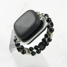 Load image into Gallery viewer, Black Onyx and Obsidian Watch band for FitBit Versa 2, Versa 3 & 4 Smartwatch