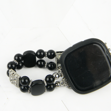 Load image into Gallery viewer, Black Onyx and Obsidian Watch band for FitBit Versa 2, Versa 3 & 4 Smartwatch