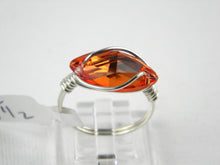 Load image into Gallery viewer, Sterling Silver Hyacinth Crystal Navette Wire Wrapped Ring