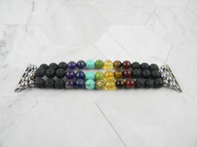 Load image into Gallery viewer, Chakra Energy Bracelet Watch Band for Apple Watch Three Strand Yoga & Meditation Mala Stones