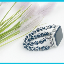 Load image into Gallery viewer, Tibetan Agate Watch Band for Apple Watch, Black and White Giraffe Look
