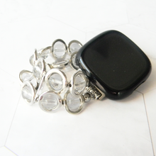 Load image into Gallery viewer, Silver Ovals and Clear Beads Watch Band for Fitbit Versa 3&4 Smart Watch