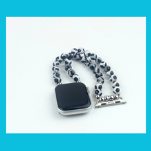 Load image into Gallery viewer, Tibetan Agate Watch Band for Apple Watch, Black and White Giraffe Look