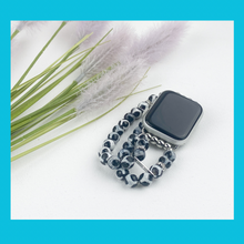 Load image into Gallery viewer, Tibetan Agate Watch Band for Apple Watch, Black and White Giraffe Look