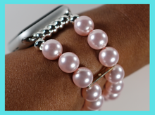 Load image into Gallery viewer, Pink Watch Band for Apple Watch, Pink Crystal Pearl for Apple Watch Band Bracelet