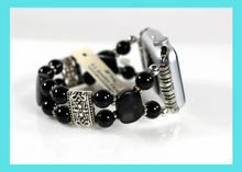 Load image into Gallery viewer, Black Onyx and Obsidian Watch band for Apple Watch