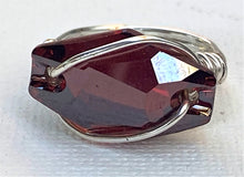 Load image into Gallery viewer, Ruby Crystal Hexagon Ring Sterling Silver