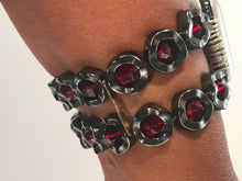 Load image into Gallery viewer, Wavy Hematite and Red Crystals Watch Band for Apple Watch