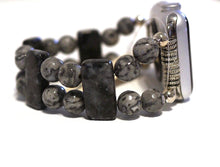 Load image into Gallery viewer, Labradorite and Silver Gray Crazy Lace Watch Band for Apple Watch
