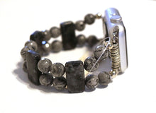 Load image into Gallery viewer, Labradorite and Silver Gray Crazy Lace Watch Band for Apple Watch