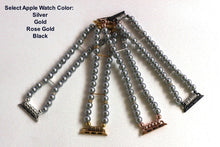 Load image into Gallery viewer, Watch Band for Apple Watch, Gray Pearls and Rhinestones