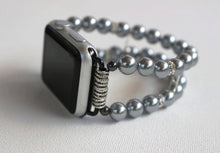 Load image into Gallery viewer, Watch Band for Apple Watch, Gray Pearls and Rhinestones