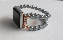 Load image into Gallery viewer, Watch Band for Apple Watch, Gray Pearls and Rhinestones