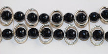 Load image into Gallery viewer, Black Obsidian and Silver Ovals Watch Band for Apple Watch
