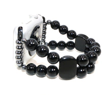 Load image into Gallery viewer, Black Onyx and Black Obsidian Bracelet Watch Band for Apple Watch