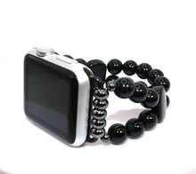 Load image into Gallery viewer, Black Onyx and Black Obsidian Bracelet Watch Band for Apple Watch
