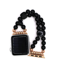 Load image into Gallery viewer, Black Onyx and Black Obsidian Bracelet Watch Band for Apple Watch