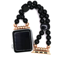 Load image into Gallery viewer, Black Onyx and Black Obsidian Bracelet Watch Band for Apple Watch