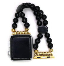 Load image into Gallery viewer, Black Onyx and Black Obsidian Bracelet Watch Band for Apple Watch