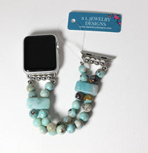 Load image into Gallery viewer, Enameled Agate & Amazonite Bracelet Watch Band for Apple Watch