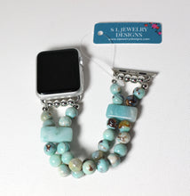 Load image into Gallery viewer, Enameled Agate &amp; Amazonite Bracelet Watch Band for Apple Watch

