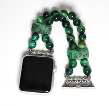 Load image into Gallery viewer, Green Tigers Eye and Crazy Lace Agate Bracelet Watch Band for Apple Watch