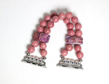 Load image into Gallery viewer, Rose Pink Rhodonite and Crazy Lace Agate Bracelet Watch Band for Apple Watch
