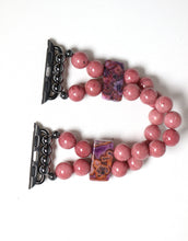 Load image into Gallery viewer, Rose Pink Rhodonite and Crazy Lace Agate Bracelet Watch Band for Apple Watch