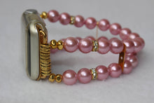 Load image into Gallery viewer, Watch Band for Apple Watch, Crystal Pink Pearl and Rhinestones