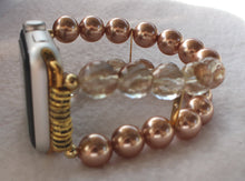 Load image into Gallery viewer, Watch Band for Apple Watch, Rose Pearls and Rutilated Quartz