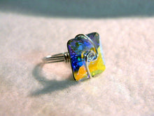 Load image into Gallery viewer, Sterling Silver Iridescent Square Ring