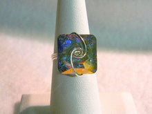 Load image into Gallery viewer, Sterling Silver Iridescent Square Ring