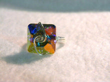 Load image into Gallery viewer, Sterling Silver Iridescent Square Ring