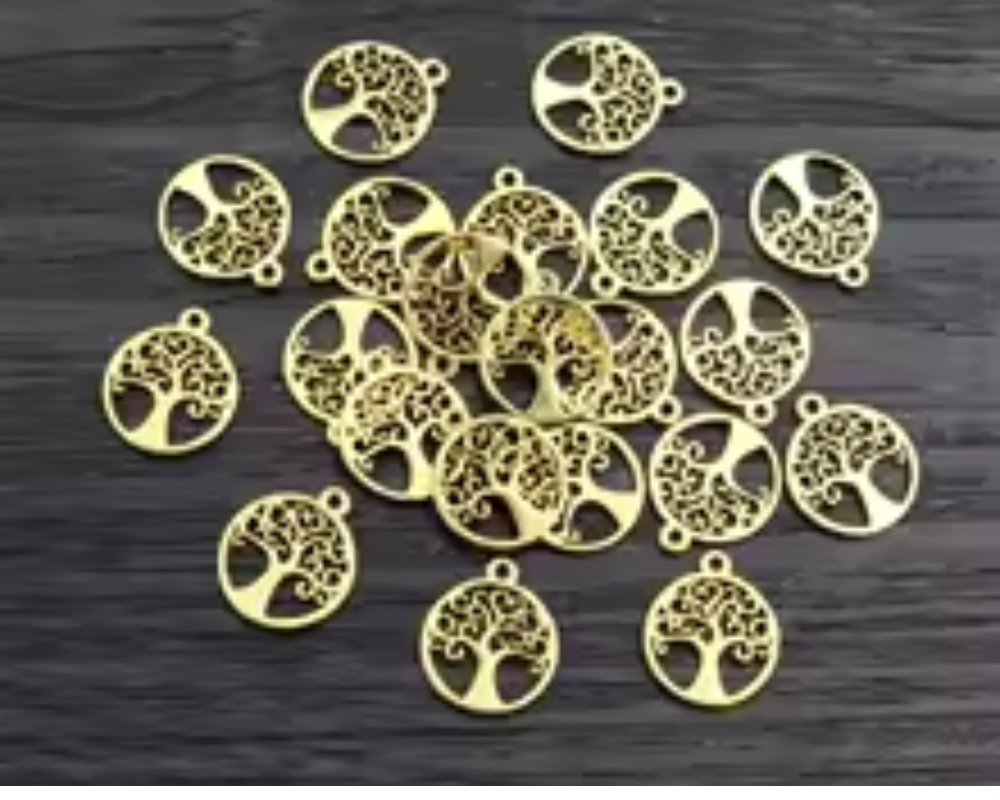 Tree of Life - Gold - 12x10mm 316 Stainless Steel Gold Plated Charm