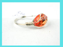 Load image into Gallery viewer, Sterling Silver Hyacinth Crystal Navette Wire Wrapped Ring
