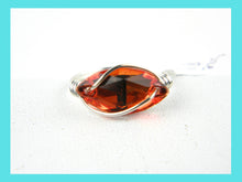 Load image into Gallery viewer, Sterling Silver Hyacinth Crystal Navette Wire Wrapped Ring
