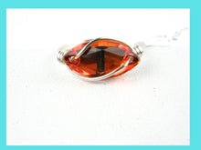 Load image into Gallery viewer, Sterling Silver Hyacinth Crystal Navette Wire Wrapped Ring
