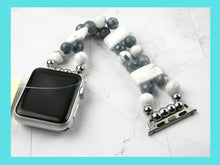 Load image into Gallery viewer, Watch band for Apple Watch, White and Gray Howlite
