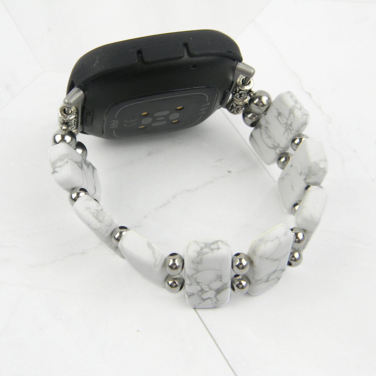 Matte White Howlite Band for Fitbit Versa Smartwatch - Versa 2, Versa 3 & Versa 4
