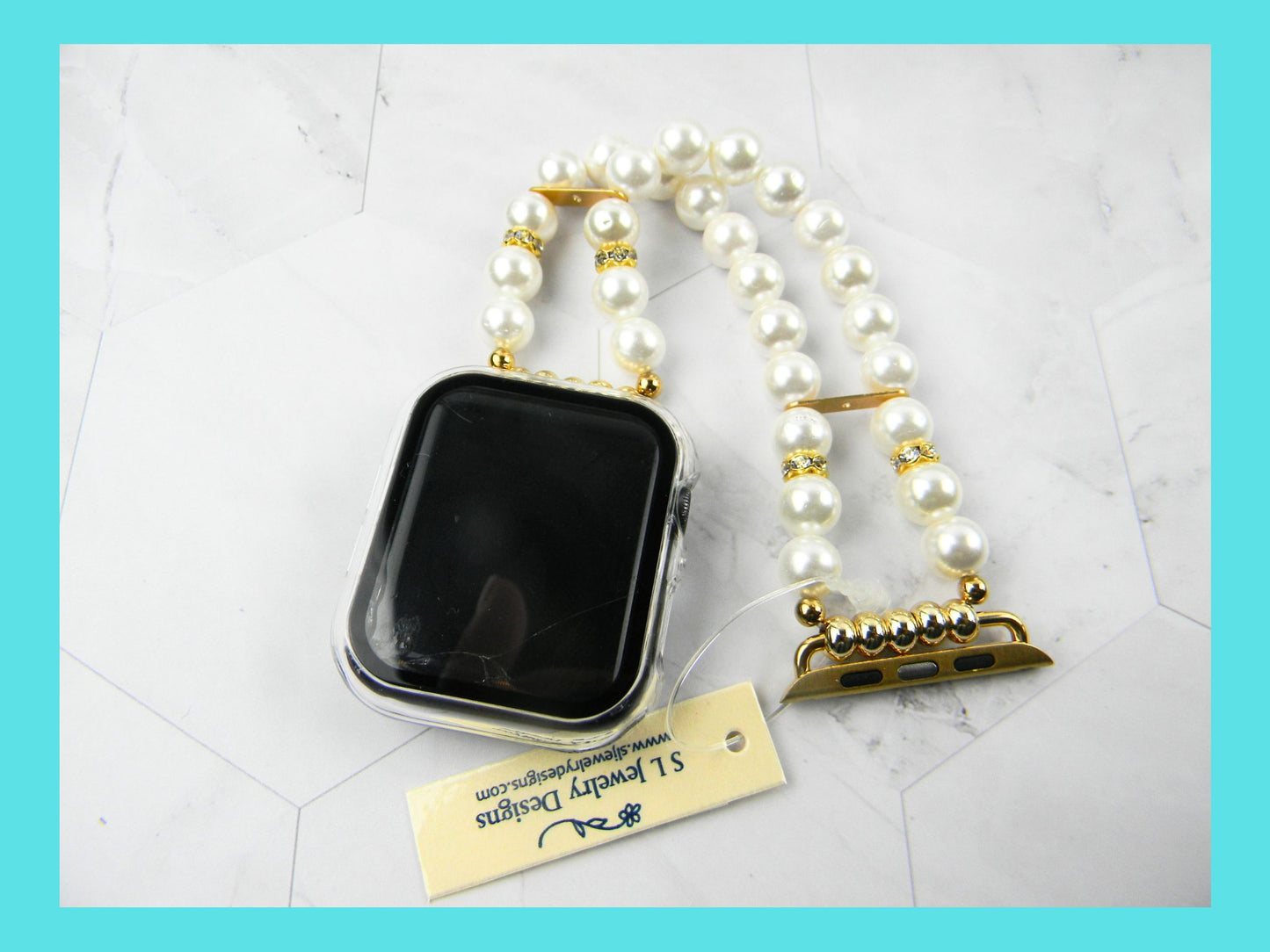Off White Pearl Smartwatch Bracelet Band for Apple Watch