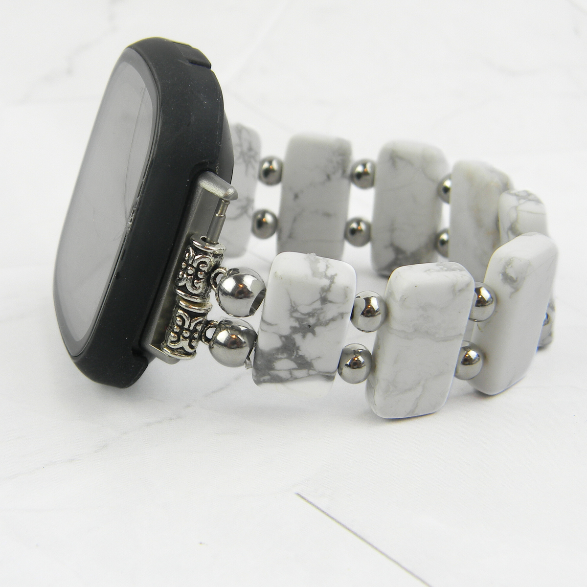 Matte White Howlite Band for Fitbit Versa Smartwatch - Versa 2, Versa 3 & Versa 4