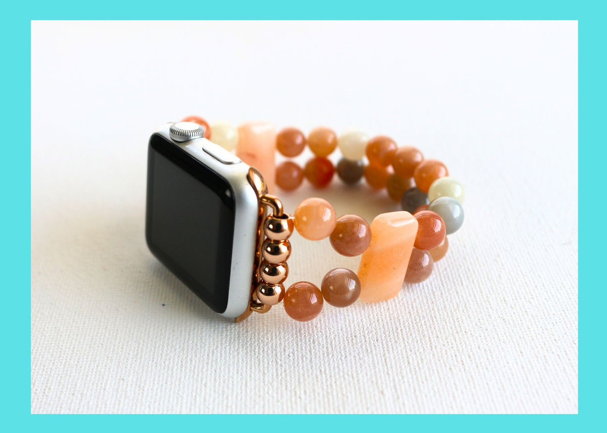Moonstone and Aventurine Gemstone Bracelet Watch Band for Apple Watch