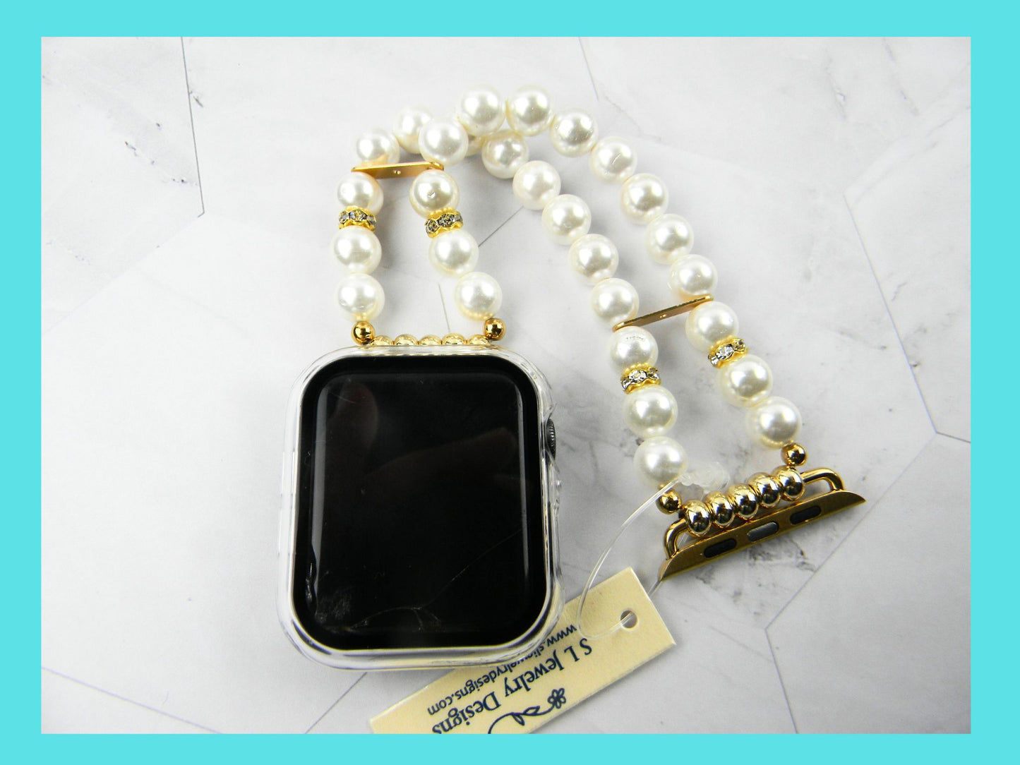 Off White Pearl Smartwatch Bracelet Band for Apple Watch
